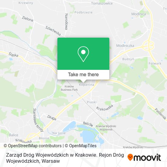 Zarząd Dróg Wojewódzkich w Krakowie. Rejon Dróg Wojewódzkich map