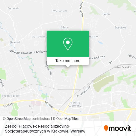 Zespół Placówek Resocjalizacyjno-Socjoterapeutycznych w Krakowie map