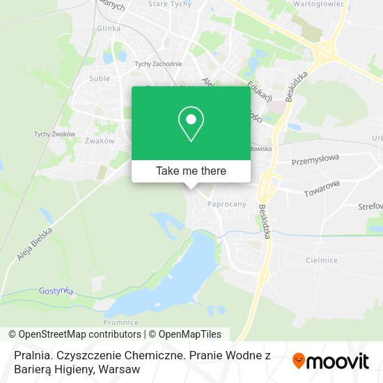 Pralnia. Czyszczenie Chemiczne. Pranie Wodne z Barierą Higieny map