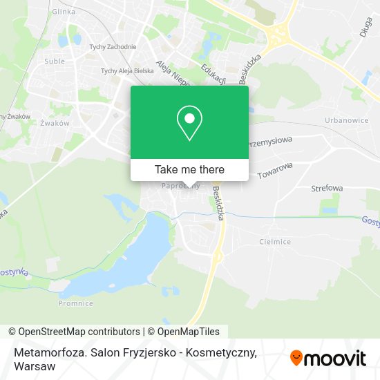 Карта Metamorfoza. Salon Fryzjersko - Kosmetyczny