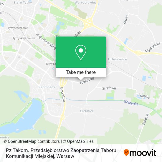 Pz Takom. Przedsiębiorstwo Zaopatrzenia Taboru Komunikacji Miejskiej map