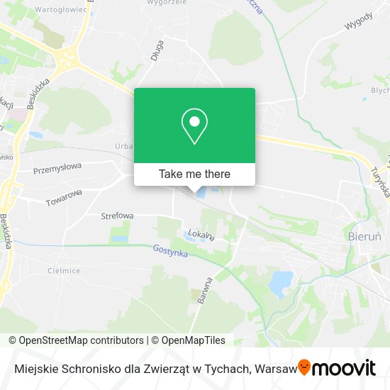 Карта Miejskie Schronisko dla Zwierząt w Tychach