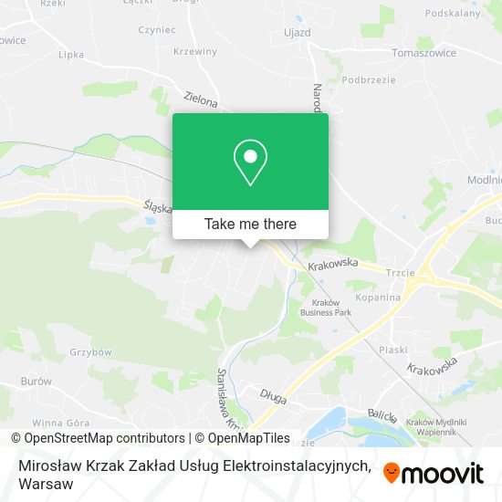 Mirosław Krzak Zakład Usług Elektroinstalacyjnych map