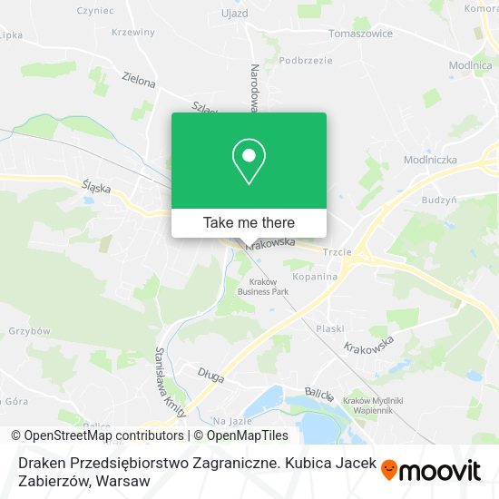 Draken Przedsiębiorstwo Zagraniczne. Kubica Jacek Zabierzów map