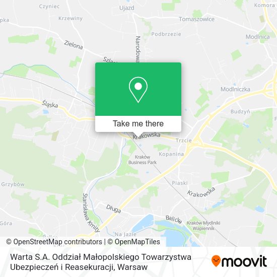 Warta S.A. Oddział Małopolskiego Towarzystwa Ubezpieczeń i Reasekuracji map