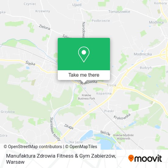 Manufaktura Zdrowia Fitness & Gym Zabierzów map