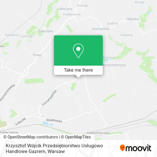 Карта Krzysztof Wójcik Przedsiębiorstwo Usługowo Handlowe Gazrem