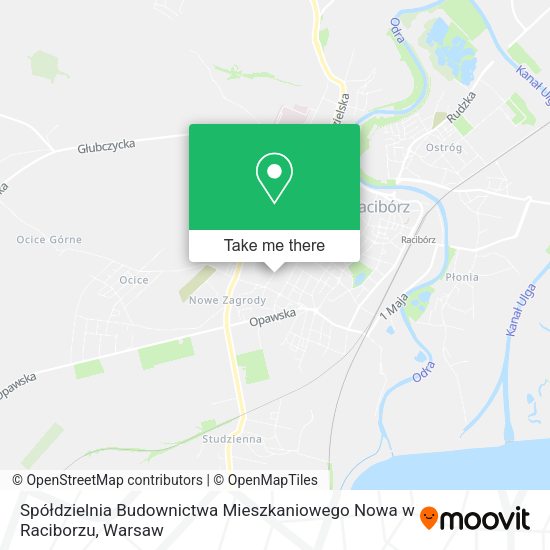 Карта Spółdzielnia Budownictwa Mieszkaniowego Nowa w Raciborzu