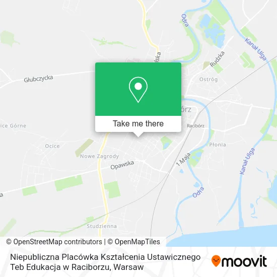 Niepubliczna Placówka Kształcenia Ustawicznego Teb Edukacja w Raciborzu map