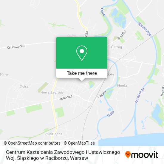 Centrum Kształcenia Zawodowego i Ustawicznego Woj. Śląskiego w Raciborzu map