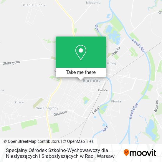 Карта Specjalny Ośrodek Szkolno-Wychowawczy dla Niesłyszących i Słabosłyszących w Raci