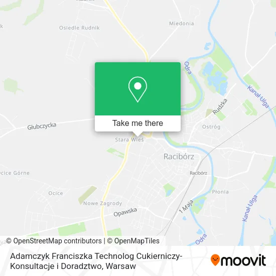 Карта Adamczyk Franciszka Technolog Cukierniczy- Konsultacje i Doradztwo