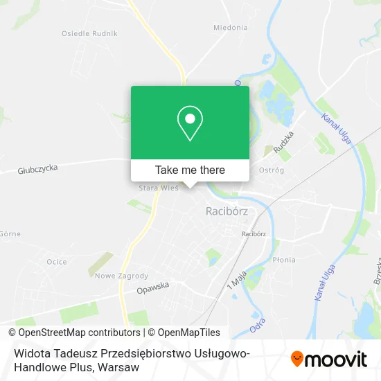 Карта Widota Tadeusz Przedsiębiorstwo Usługowo-Handlowe Plus