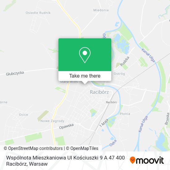 Wspólnota Mieszkaniowa Ul Kościuszki 9 A 47 400 Racibórz map