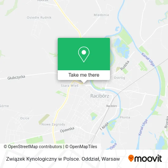 Карта Związek Kynologiczny w Polsce. Oddział