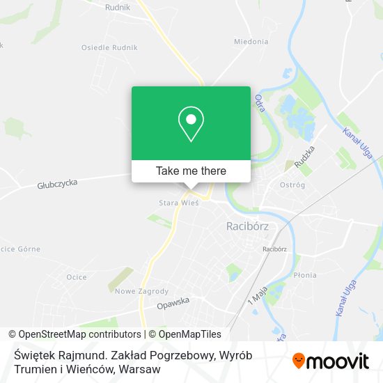 Świętek Rajmund. Zakład Pogrzebowy, Wyrób Trumien i Wieńców map