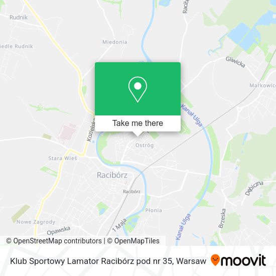 Klub Sportowy Lamator Racibórz pod nr 35 map