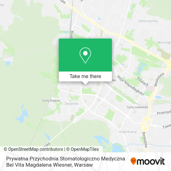 Карта Prywatna Przychodnia Stomatologiczno Medyczna Bel Vita Magdalena Wiesner