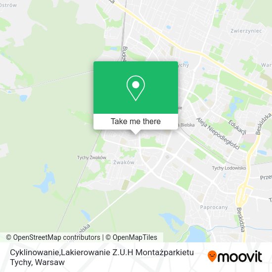 Cyklinowanie,Lakierowanie Z.U.H Montażparkietu Tychy map