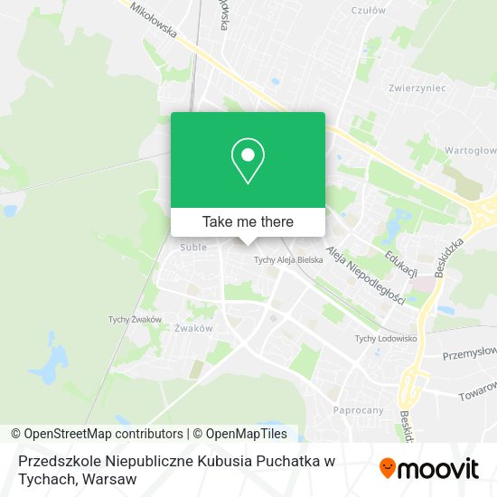 Przedszkole Niepubliczne Kubusia Puchatka w Tychach map