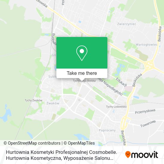 Hurtownia Kosmetyki Profesjonalnej Cosmobelle. Hurtownia Kosmetyczna, Wyposażenie Salonu Kosmetyczn map