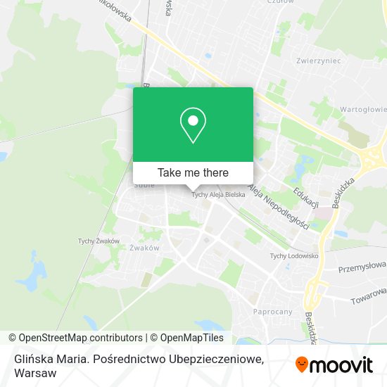 Glińska Maria. Pośrednictwo Ubepzieczeniowe map