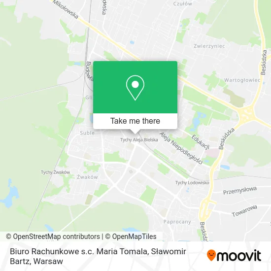 Карта Biuro Rachunkowe s.c. Maria Tomala, Sławomir Bartz