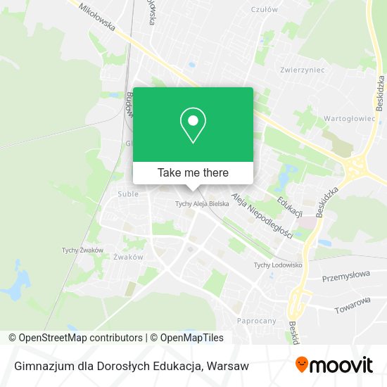 Gimnazjum dla Dorosłych Edukacja map