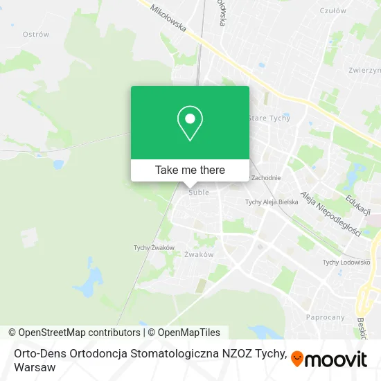 Карта Orto-Dens Ortodoncja Stomatologiczna NZOZ Tychy