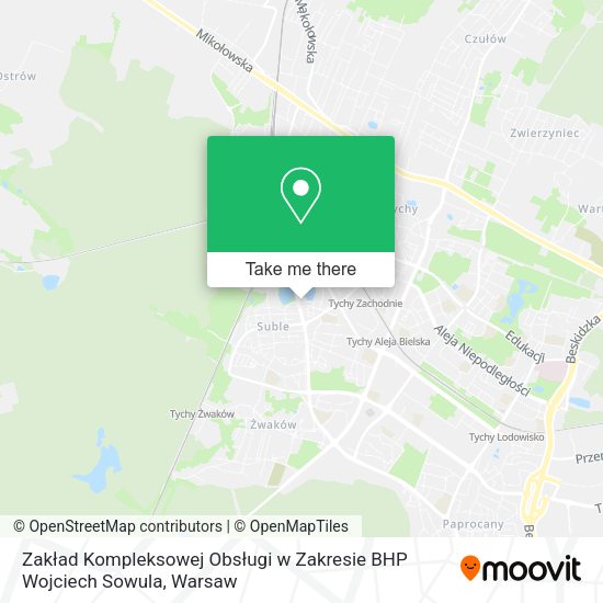 Zakład Kompleksowej Obsługi w Zakresie BHP Wojciech Sowula map