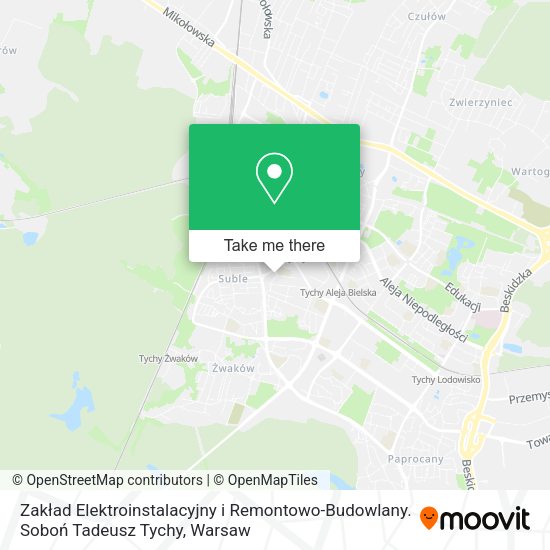 Zakład Elektroinstalacyjny i Remontowo-Budowlany. Soboń Tadeusz Tychy map