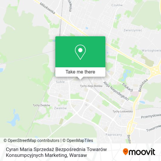 Cyran Maria Sprzedaż Bezpośrednia Towarów Konsumpcyjnych Marketing map