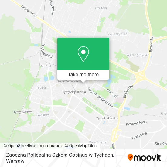 Карта Zaoczna Policealna Szkoła Cosinus w Tychach