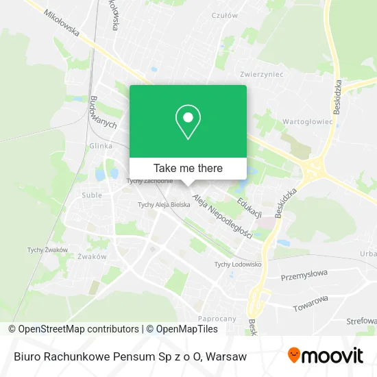 Карта Biuro Rachunkowe Pensum Sp z o O