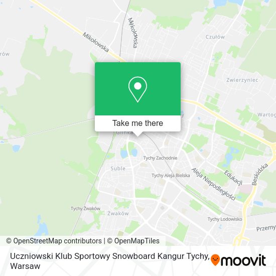 Uczniowski Klub Sportowy Snowboard Kangur Tychy map