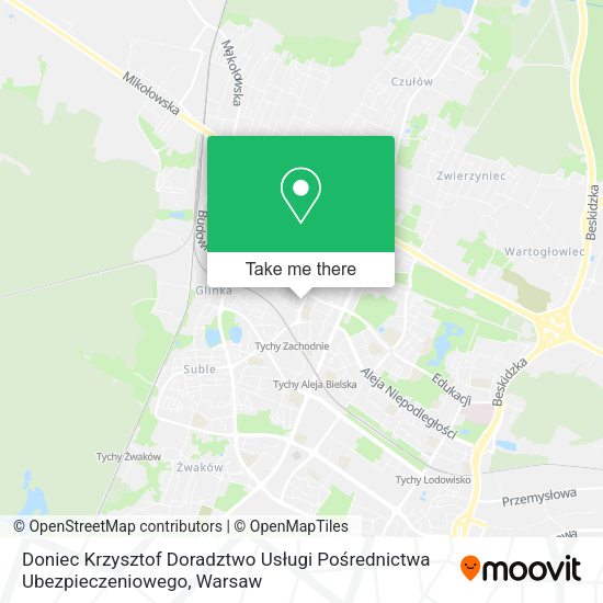 Doniec Krzysztof Doradztwo Usługi Pośrednictwa Ubezpieczeniowego map