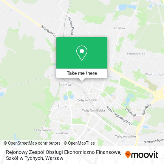 Rejonowy Zespół Obsługi Ekonomiczno Finansowej Szkół w Tychych map