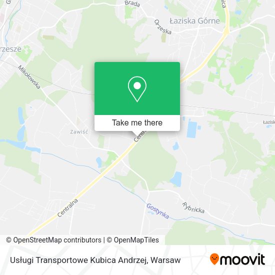 Usługi Transportowe Kubica Andrzej map