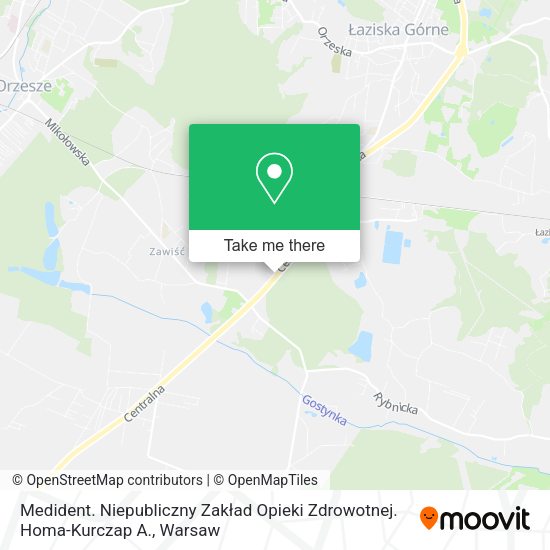 Medident. Niepubliczny Zakład Opieki Zdrowotnej. Homa-Kurczap A. map