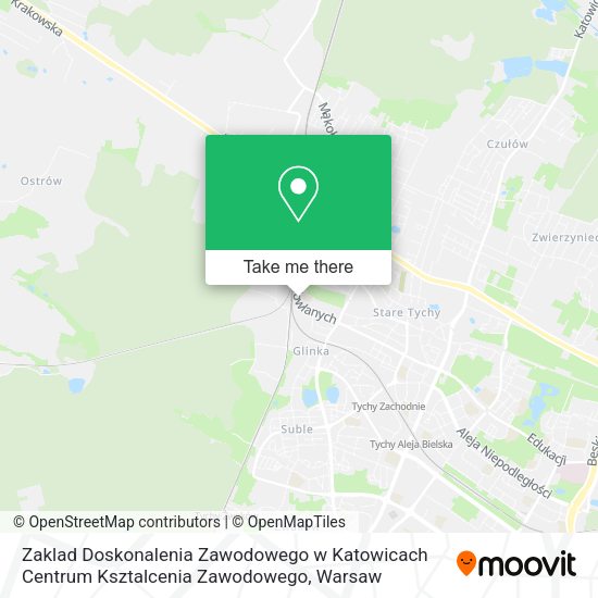 Zaklad Doskonalenia Zawodowego w Katowicach Centrum Ksztalcenia Zawodowego map