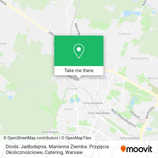 Dioda. Jadłodajnia. Marianna Ziemba. Przyjęcia Okolicznościowe, Catering map