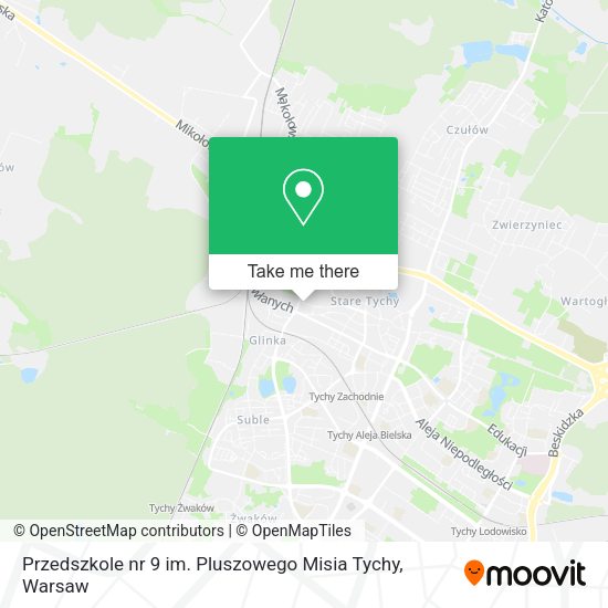 Карта Przedszkole nr 9 im. Pluszowego Misia Tychy