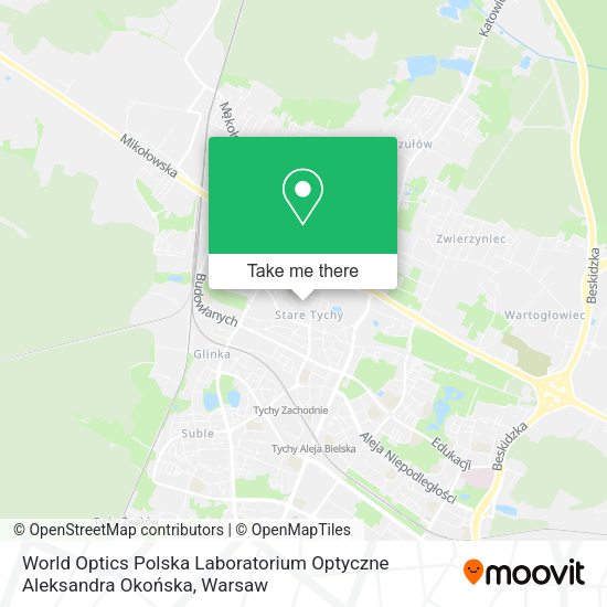 World Optics Polska Laboratorium Optyczne Aleksandra Okońska map