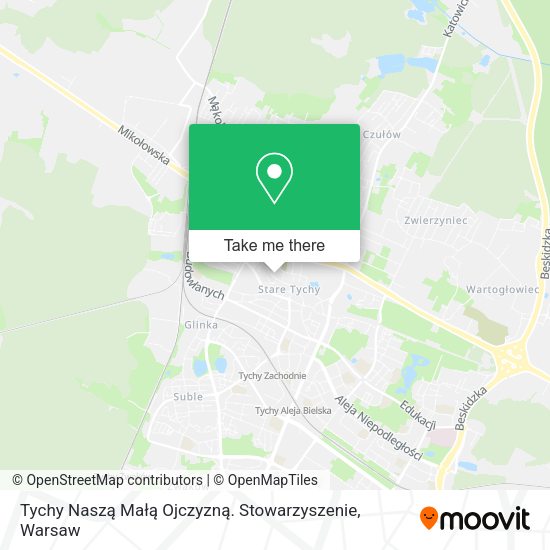 Карта Tychy Naszą Małą Ojczyzną. Stowarzyszenie