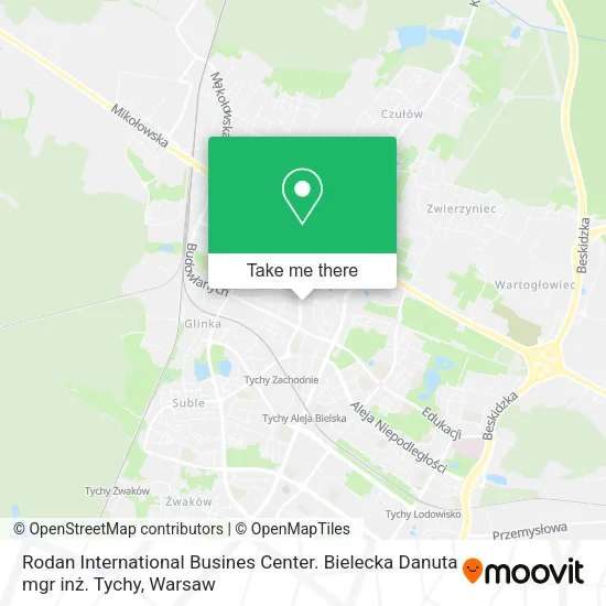 Карта Rodan International Busines Center. Bielecka Danuta mgr inż. Tychy