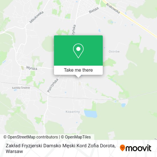 Zakład Fryzjerski Damsko Męski Kord Zofia Dorota map