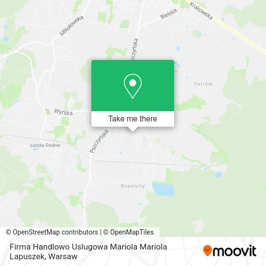 Карта Firma Handlowo Uslugowa Mariola Mariola Lapuszek