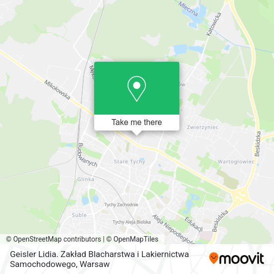 Geisler Lidia. Zakład Blacharstwa i Lakiernictwa Samochodowego map