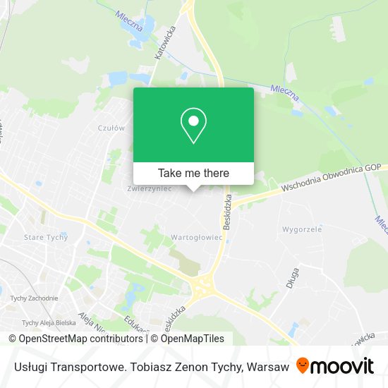 Usługi Transportowe. Tobiasz Zenon Tychy map