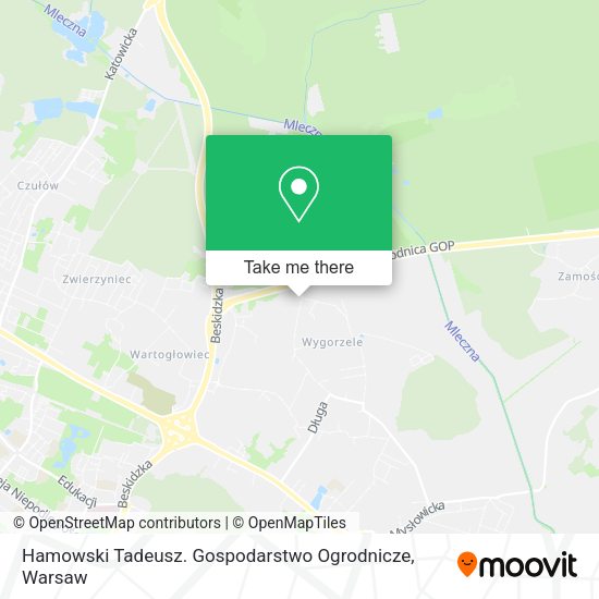 Hamowski Tadeusz. Gospodarstwo Ogrodnicze map